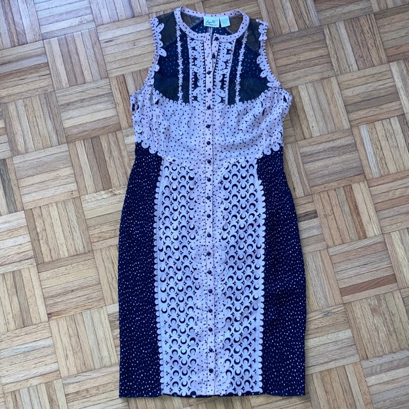 Anthropologie BEGUILE by Byron Lars Lasercut Sheath Lace Midi Dress 8 NWOT - Picture 9 of 16